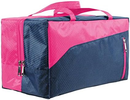 SumFavor Camping Beach Bag Dry Wet Waterproof Swim Bag with Zipper for Men Women Children, Black &amp; Rose