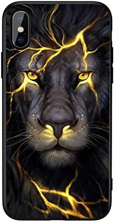 2020 Phone Case iPhone X XR 8 7 10 6 6s XS Max Glass Animal Cover Case iPhone 7 8 X 6 6 S Plus XR Luxury Case Coque (Lion iPhone 8 Plus + 7 Plus)