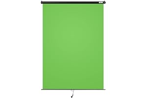 JS JULIUS STUDIO Julius Studio (Pull-Down Type) 5 x 6.2 ft. / 60 x 75 inch Green Screen Chromakey, Retractable Background, Ceiling & Wall Mountable, Pull Down Roll Up Auto Lock, No Wrinkle, JSAG748