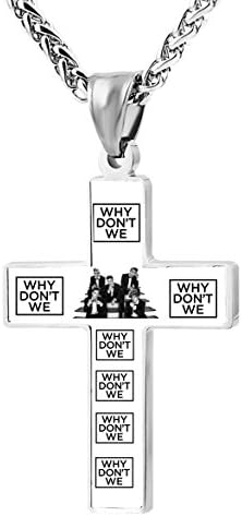 Why Don't We Jewelry Zinc Alloy Chain Cross Pendant Necklace for Men Women with Necklace