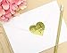Thank You Stickers Gold Heart Shaped Foil Easy-Pull Adhesive Foil Labels (500 Pack)
