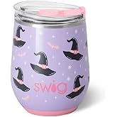 Swig Life 12oz Wine Tumbler with Lid, Halloween Stainless Steel, Dishwasher Safe, Portable, Triple Insulated Wine Tumbler (Spellbound)