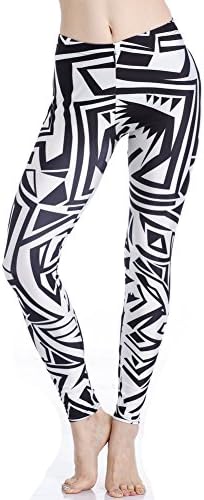 YEYELE Women's Sexy Irregular Printed Super Soft Spandex Breathable Plus Size High waist Leggings