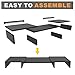 Wood Dual Monitor Stand Riser with Adjustable Length Multi Media Speaker TV PC Laptop Computer Screen Stand Riser Desktop Stand Storage Organizer for iMac,Printer,Notebook,Xbox One,Black