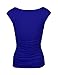 Me and Young Ruched Cowl Neck Ruched Side Top Sleeveless Jersey Tank Royal XL