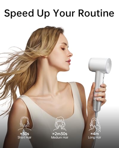 Laifen Hair Dryer, Blow Dryer with 110, 000 RPM Brushless Motor for High-Speed Drying, 200 Million Ionic Hair Dryer with Smooth Nozzle for Travel & Home with Low Noise, Thermo Control, HD500