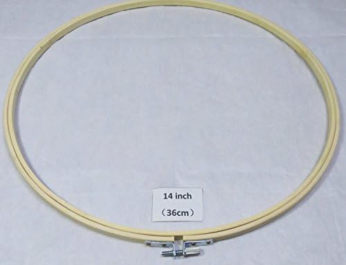 JiangQiao Embroidery Hoop Tambour Bamboo Circle Ring Round Frame for Cross Stitch DIY Craft (14 inch)