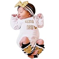 OCEAN-STORE Baby Girl Outfits 0-3 Months Baby Girl Outfits 6-9 Months Baby Girl Outfits 12-18 Months 3-6 Months Baby Boys Outfits Winter White3-6 Months
