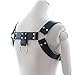 FEESHOW Men's PU Leather H Bulldog Adjustable Chest Half Harness (one Size, Black 2)