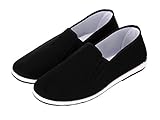 Aircee Men Chinese Traditional Old Beijing Shoes Kung Fu Tai Chi Rubber Sole Shoes Black (CHN 39 245mm (US Men 6.5/Women 7), 1-Black)