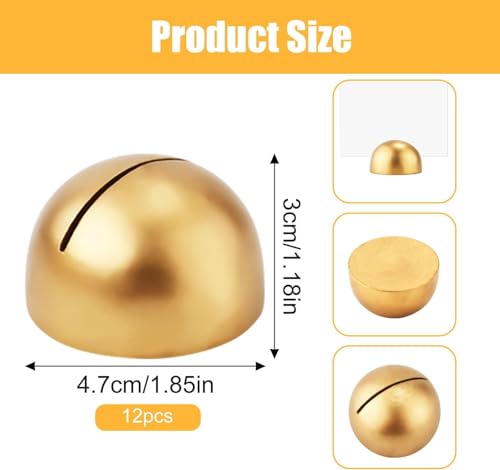 Round Table Number Stands, Modern Place Card Holders for Weddings, Parties, Events, Dinners, Elegant Gold Desk Decor, Stylish and Durable Tables Number Holders (12-Piece,Gold)