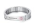 Mealguet Jewelry WARFARIN- Unisex Stainless Steel Medical Alert ID Tag Stretch Wristband Bracelet/Deep Black engrave