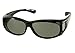 LensCovers Extra Small Polarized Wraparound Sunglasses | Wear Over Sunglasses to Cover Eyeglasses or Prescription Glasses | Black Frame with Smoke Lens; Fitover for Glasses up to 5'' X 1 1/2''