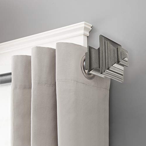 Sheffield Home, AMG, and Enchante Accessories, Modern Square Curtain Rod, 28 to 48-Inch, Pewter - Thumbnail 4
