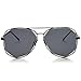 SOJOS Aviator Sunglasses Metal Frame Flat Mirrored Lens SJ1004 with Black Frame/Grey Lens