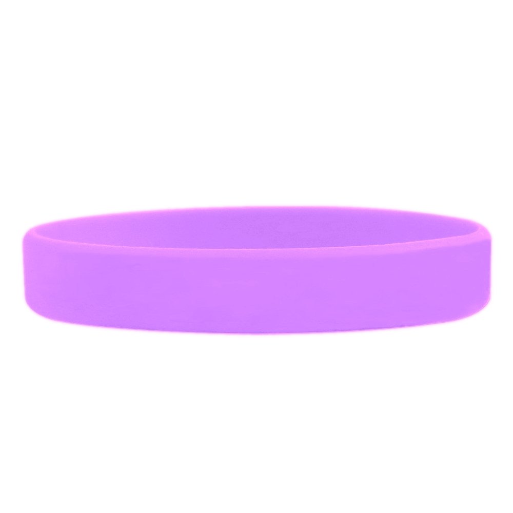 SayitBands 5 Custom Light Purple Debossed Silicone Wristband Clothing