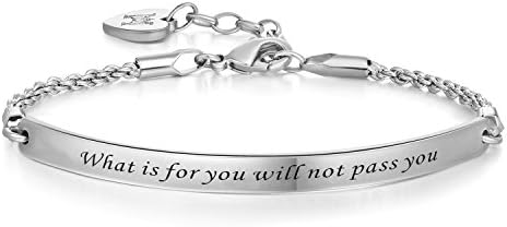 Inspirational Quote Bar Bracelet Engraved Message Bracelets, Cuff Bracelets, Women Jewelry