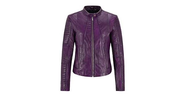 faux leather purple jacket