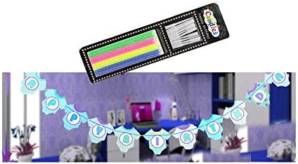 ADELEWAYS Party Decoration Supplies Flags Banner 2 Meters Long + Free 12 pcs Long Cake Candles