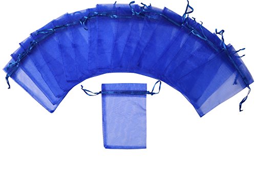 UPC 688614415597, ZUUC Colorful Organza Drawstring Pouch Bag, 4&#39;&#39;W x6&quot; L, Pack of 100 (Sapphire Blue)