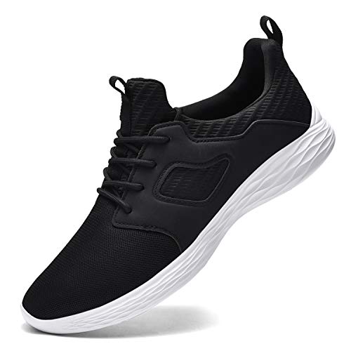 DierCosy Mens Running Shoes Tennis Shoes Mesh Breathable Lightweight Slip on Gym Walking SneakersBlack 9
