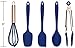 COOK WITH COLOR Silicone Cooking Utensils, Kitchen Utensil Set, Easy to Clean Silicone Kitchen Utensils, Cooking Utensils for Nonstick Cookware, Kitchen Gadgets Set, Mini, Navy