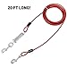 UEETEK Dog Tie Out Cable for Dogs, 20ft Pet Heavy Tie-Out Cable with Swivel Clip Tangle Free for Dogs Up to 110 Pound
