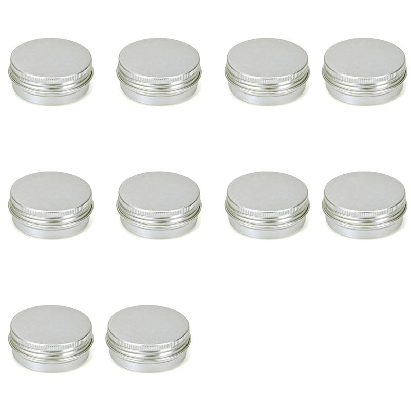 10Pcs Aluminum Tin Jars,20ML Aluminum travel containers,Small Tins with Lids,Lip Balm Containers,Aluminum Small Travel Pots for DIY/Salve/Cream/Candle
