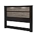 South Shore Gloria Headboard with Lights Chocolate and Weathered Oak, Contemporary