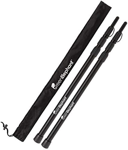 Green Elephant Telescoping Tarp Poles Set of 2 – Adjustable Aluminum Rods for Tents and Tarps – Awning Poles for Camping, Backpacking, Hiking, More – Portable, Lightweight Replacement Tent Poles