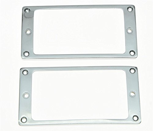 KAISH 2pcs Metal Chrome Humbucker Pickup Mounting Ring Flat Base Pickup Frame