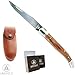 Laguiole knife and brown leather case gift box