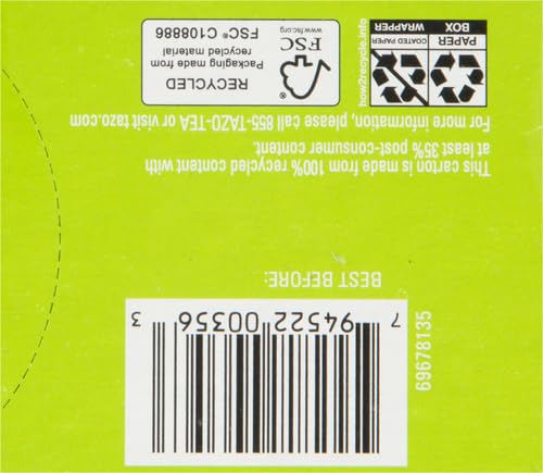 TAZO ORGANIC GREEN TEA, GREEN GINGER, CAFFEINATED TEA, 16 TOTAL BAGS
