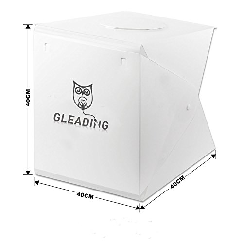 Gleading 40x40x40cm Mini Studio de Photographie Portable Tent Lightroom Kit Photo Studio avec lumière LED : Tente d…
