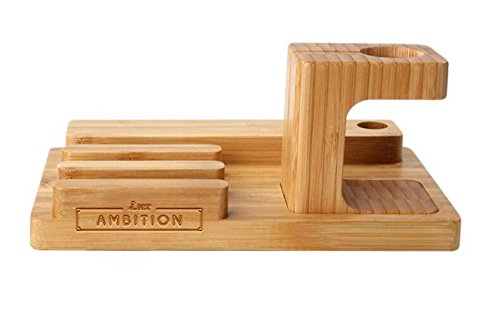 Apple watch stand with wood charging station wooden dock 3 in 1 b…