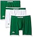 Lacoste Men's Cotton Stretch Boxer Brief Underwear, Multipack, White, Green-3 Pack, Medium