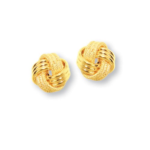 JewelStop 14k Yellow Gold Love Knot Earrings - 9 mm
