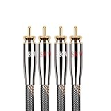 SKW Audiophiles RCA Cable 2RCA Male to 2RCA Male HiFi System with Diameter 7mm(1.64ft/0.5M,Black,Nylon)