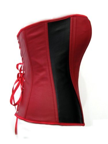 Chicastic-Goth-Vintage-Steampunk-Sexy-Strong-Boned-Corset-Lace-Up-Bustier-Red-Brown