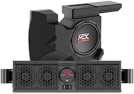 Polaris RZR XP TURBO (Checked For Fit On These UTV's roll cages) Bluetooth Overhead Audio System And Amplified Subwoofer By MTX Audio RZRBOAKIT1
