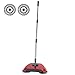 SHINENGkeji 3 in 1 Household Lazy Automatic Hand Push Sweeper Broom 360 Degree Rotating Cleaning Machine Sweeping Tool Without Electricity Dustpan Trash Bin (Red)