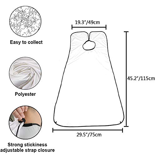 Beard Apron Beard For Man Shaving & Hair Clippings Catcher Grooming Cape Apron Keep Sink Clean, with 4 Suction Cups, Gifts for Men - White