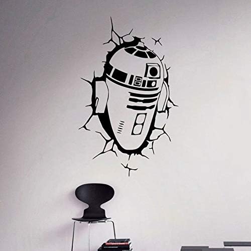 Nave espacial de dibujos animados Etiqueta de la pared rota Vinyl Decal