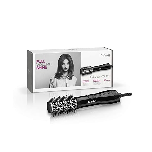 BaByliss-Flawless-Volume-Hot-Air-Styler BaByliss Flawless Volume Hot Air Brush, Ionic, Dry and Style, 38mm Titanium-ceramic barrel
