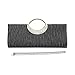 Fashion Road Womens Luxury Evening Wedding Party Purse Clutch Rhinestone Satin Pleated Handbag Wallet Black