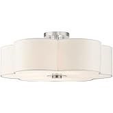 Livex Lighting 5 Light Brushed Nickel Semi Flush, 22 x 22 x 9