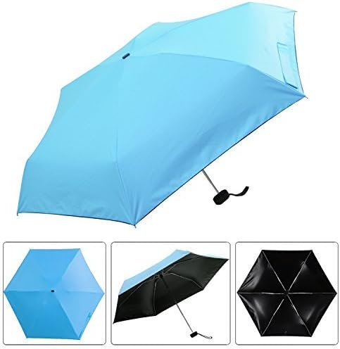 Hoke Ultra Mini and Light Umbrella. 5 Folding Compact Pocket Umbrella. Travel Anti-UV Parasol. 6.8'' Length.