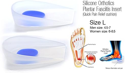 USFOOT Size: L 100% Silicon gel Orthotics Plantar Fasciitis Heel cushion (1 pair)