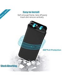 XchuangX   Funda de batería para iPhone 7 Plus   8 Plus (4000 mAh, recargable, función atril, incluye funda protectora de carga), color negro