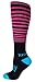MOXY Socks Black with Pink and Cyan The Force Premium Fitness Knee-High Socks
